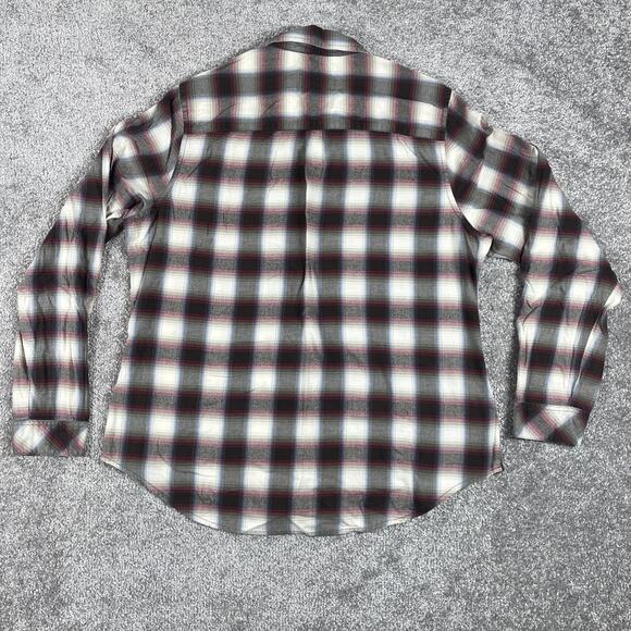 Pendleton Flannel Shirt Womens Large Button Up Plaid Outdoors Fall White Gray - Picture 5 of 10